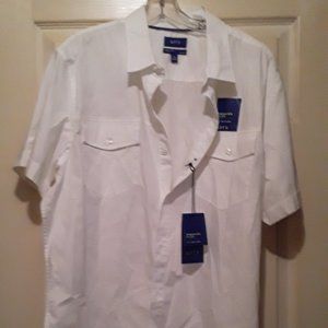 Apt.9 Mens White button down collared dress shirt size XL NWT cotton blend